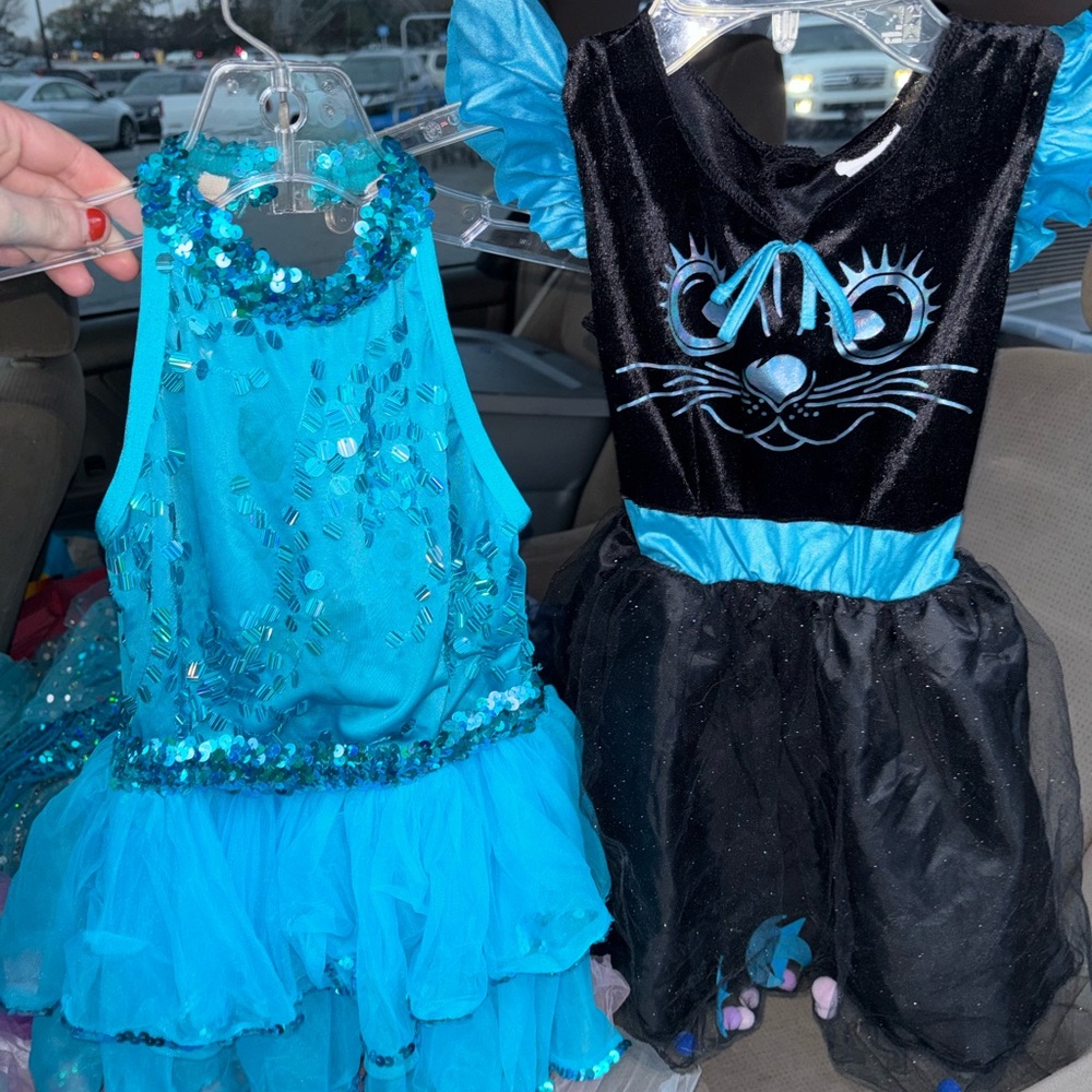 Blue and Black Cat/Dance Costume for Kids